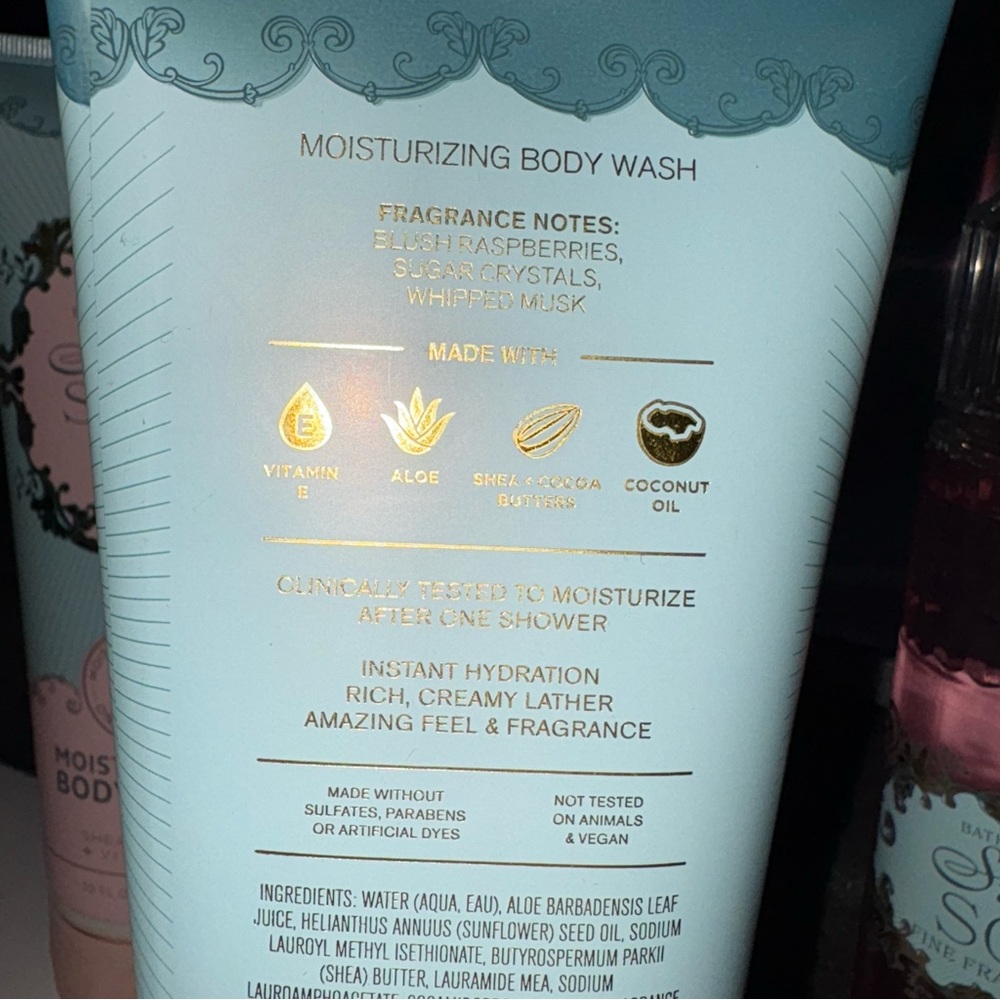 Moisturizing Body Wash and Mist Set - Pink and Blue BBW SWEETEST SONG BUNDLE - Picture 5 of 7